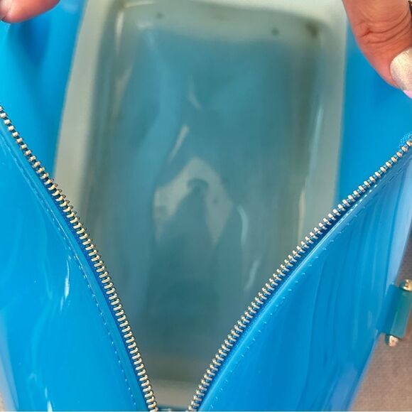 Furla Boston Blue and Gray Jelly Handbag - Picture 12 of 16